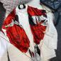 Preview: Foulard Shawl Silk Satin 110X110 White Black Red